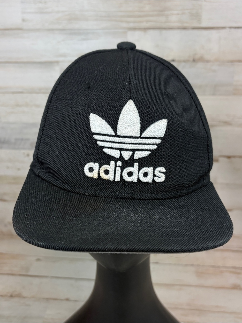 Adidas Hat Cap SnapBack Black Youth Trefoil Originals Embroidered Flat Bill Boys